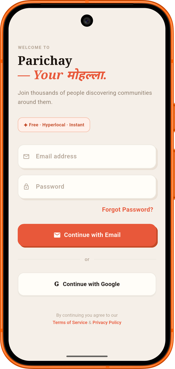 Parichay home screen